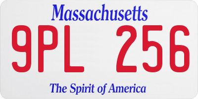 MA license plate 9PL256