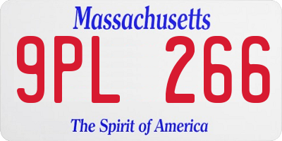 MA license plate 9PL266