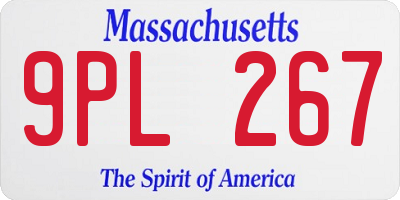 MA license plate 9PL267
