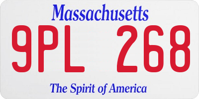 MA license plate 9PL268