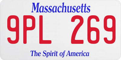 MA license plate 9PL269