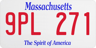 MA license plate 9PL271