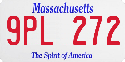 MA license plate 9PL272