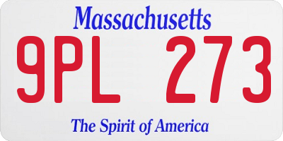 MA license plate 9PL273