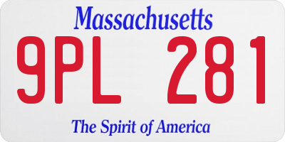 MA license plate 9PL281