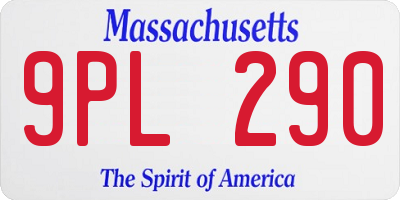 MA license plate 9PL290