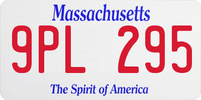 MA license plate 9PL295