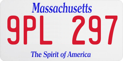 MA license plate 9PL297
