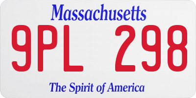 MA license plate 9PL298