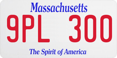 MA license plate 9PL300