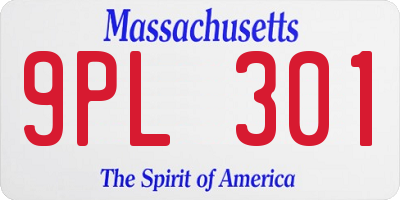 MA license plate 9PL301