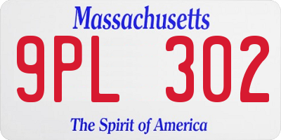 MA license plate 9PL302