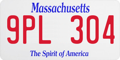 MA license plate 9PL304