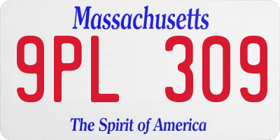 MA license plate 9PL309