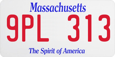 MA license plate 9PL313