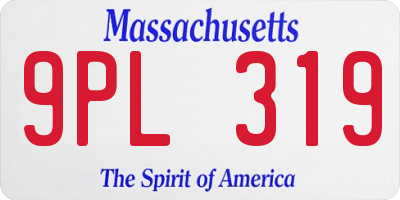 MA license plate 9PL319