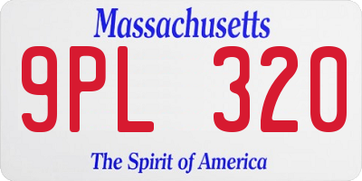MA license plate 9PL320