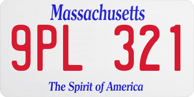 MA license plate 9PL321