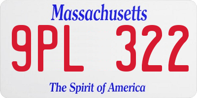 MA license plate 9PL322
