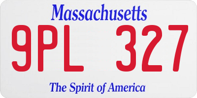 MA license plate 9PL327