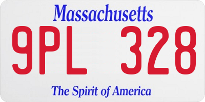 MA license plate 9PL328