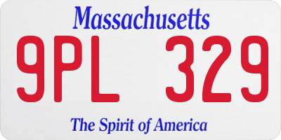 MA license plate 9PL329