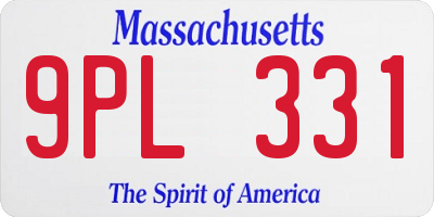 MA license plate 9PL331
