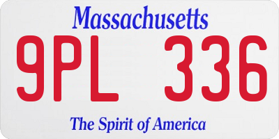 MA license plate 9PL336