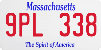 MA license plate 9PL338