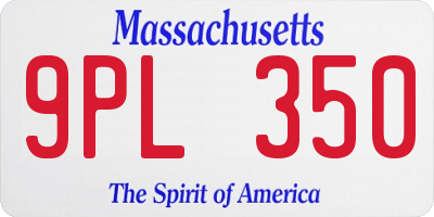 MA license plate 9PL350