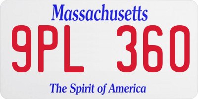 MA license plate 9PL360