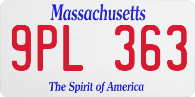 MA license plate 9PL363