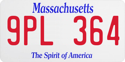 MA license plate 9PL364