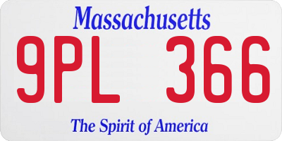 MA license plate 9PL366