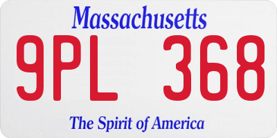MA license plate 9PL368