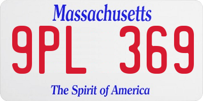MA license plate 9PL369