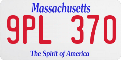 MA license plate 9PL370