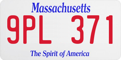 MA license plate 9PL371