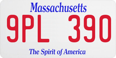 MA license plate 9PL390