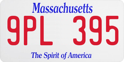 MA license plate 9PL395