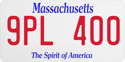 MA license plate 9PL400