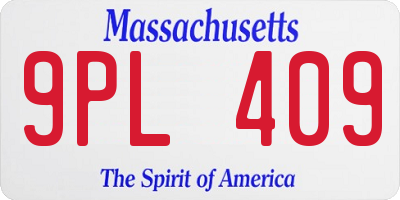 MA license plate 9PL409