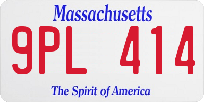 MA license plate 9PL414