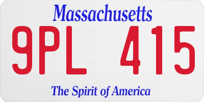 MA license plate 9PL415