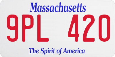 MA license plate 9PL420
