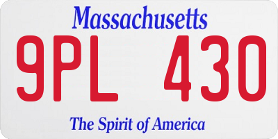 MA license plate 9PL430