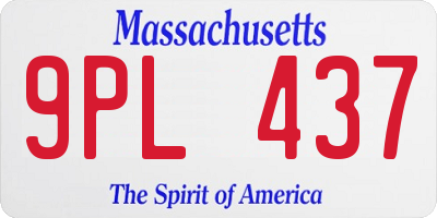 MA license plate 9PL437