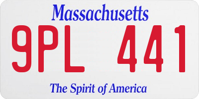 MA license plate 9PL441