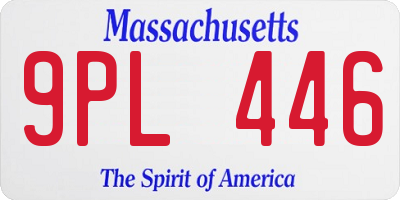 MA license plate 9PL446