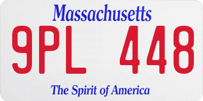 MA license plate 9PL448